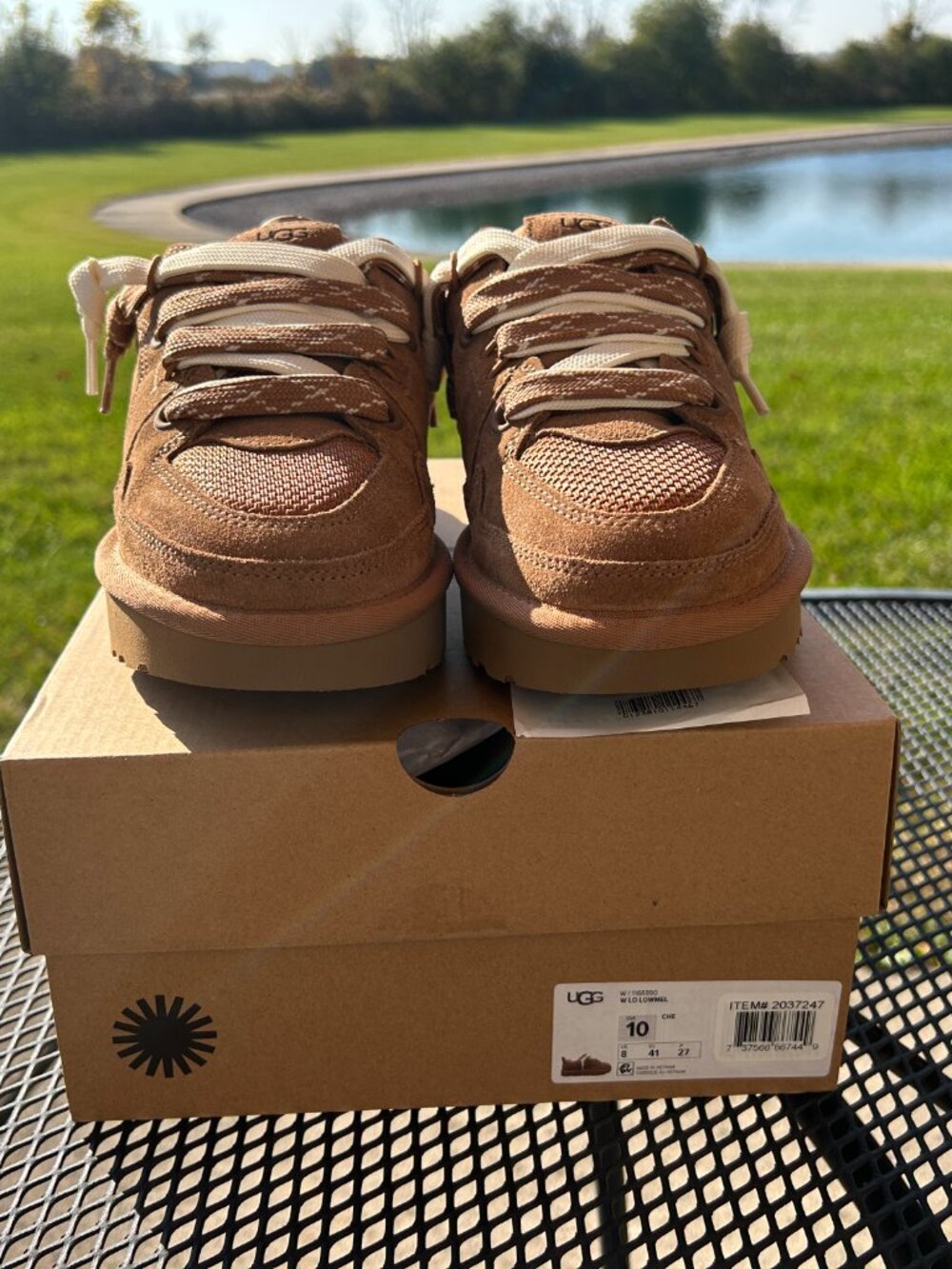 UGG Lowmel Chestnut Suede Mesh Sneakers Women's S 10 NEW in Box
